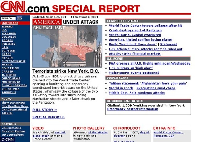 Atentados del 11-S: Internet