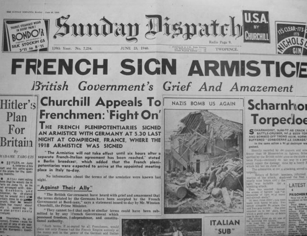 France signs armistice with Germany