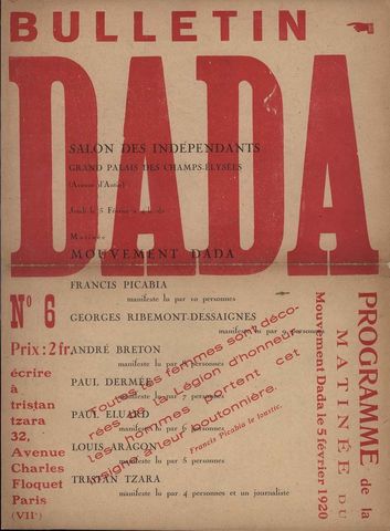 Tristan Tzara - Bulletin Dada, no.6