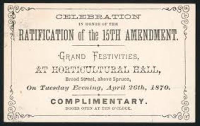 15th Amendment Ratified