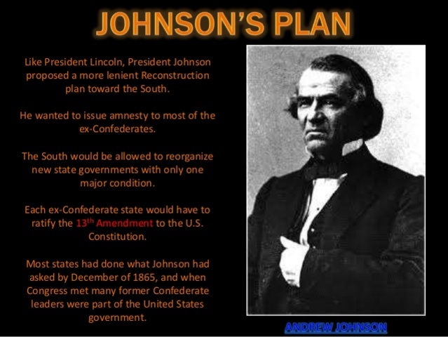 Johnson Announced Plans for Presidential Reconstruction