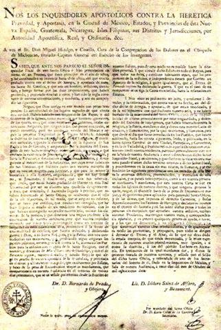 Promulgación de la excomunión de Miguel Hidalgo