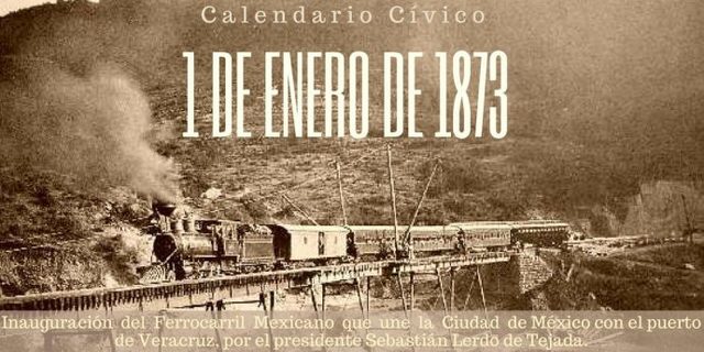 Inauguración del ferrocarril México-Veracruz