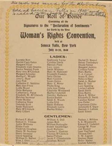 Women's Rights Convention at Seneca Falls