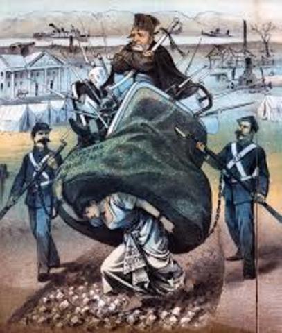 Arrival of Scalawags and Carpetbaggers in the South