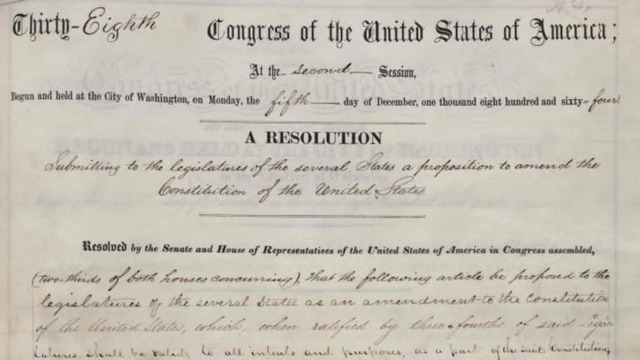 Congress Passed the 13th Amendment