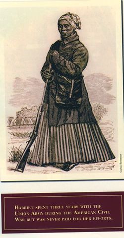 Harriet with a rifle, serving in the Civil War