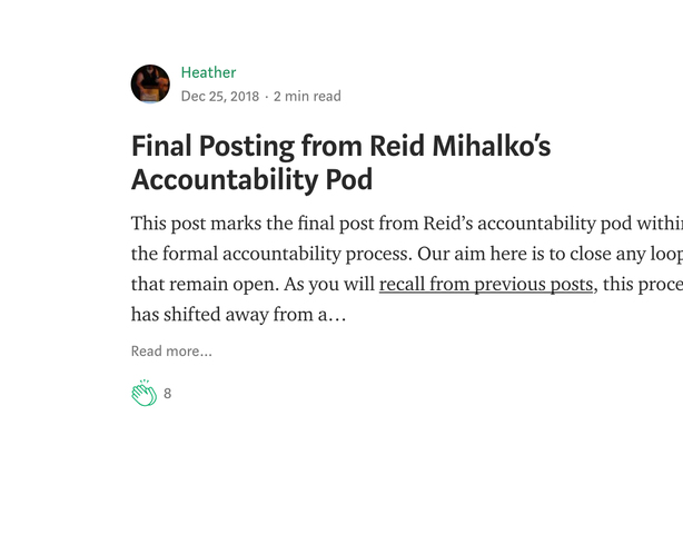 Reid's Pod Announces Formal Process Has Ended