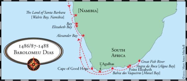 Dias rounds Cape of Good Hope