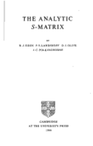 The Analytic S-Matrix