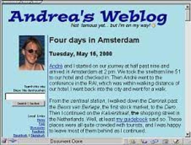 Se comienza a emplear el término Weblog