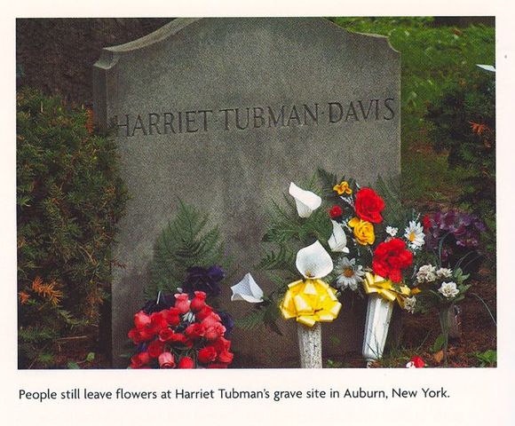 Harriet Tubman's grave stone located in Auburn, New York