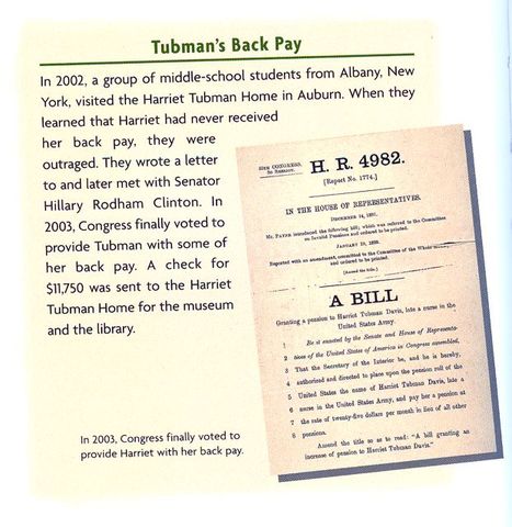 Tubman gets her back pay