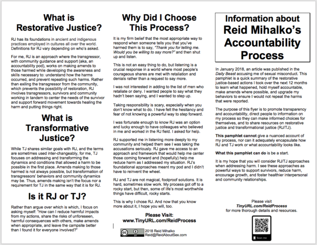 Reid Creates Workshop Flyer for Accountability Transparency