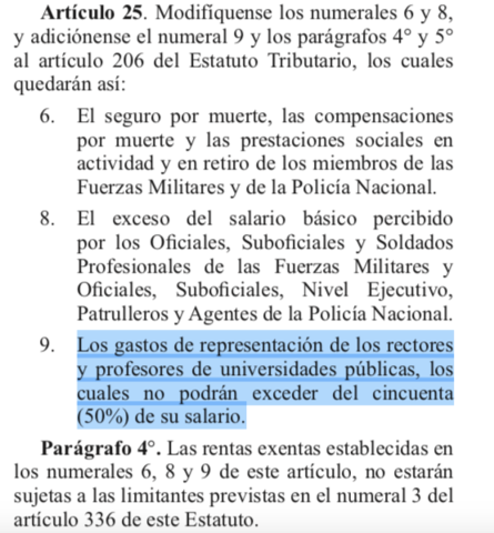Se recupera exención de gastos de representación