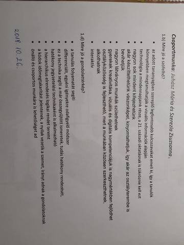 Szófelhő-gondolattérkép csoportmunka Juhász Máriával