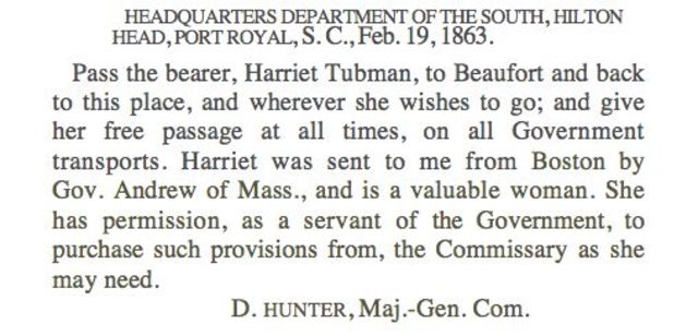 Harriet Tubman's Pass