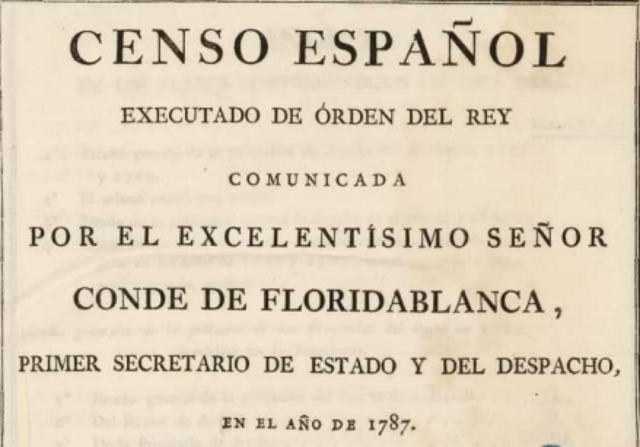 el Censo de Floridablanca (1787) permite constatar la escasez de efectivos humanos.