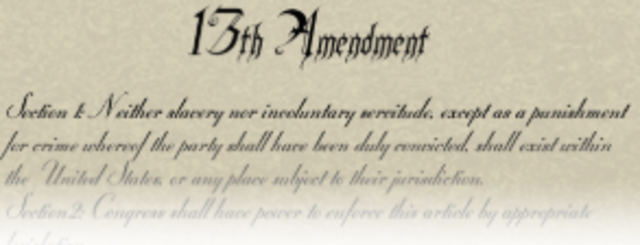 Congress passed the 13th amendment