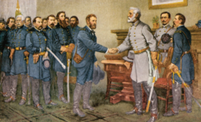 Lee surrendered to Grant at Appomattox Court House