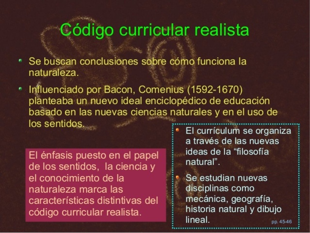 Código curricular Realista