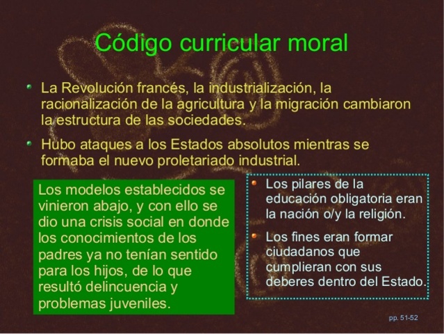 Código curricular Moral