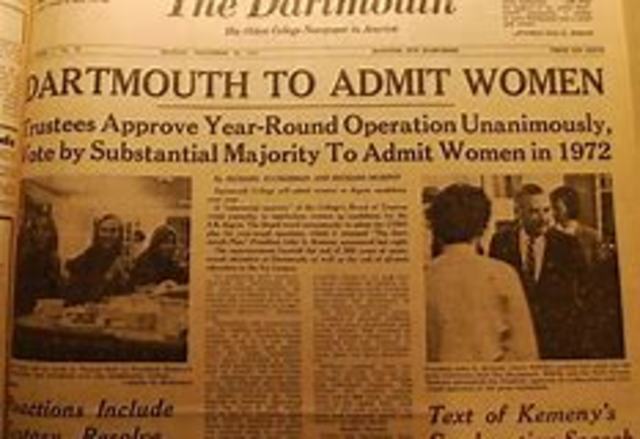 Dartmouth to Admit Women in Fall '72