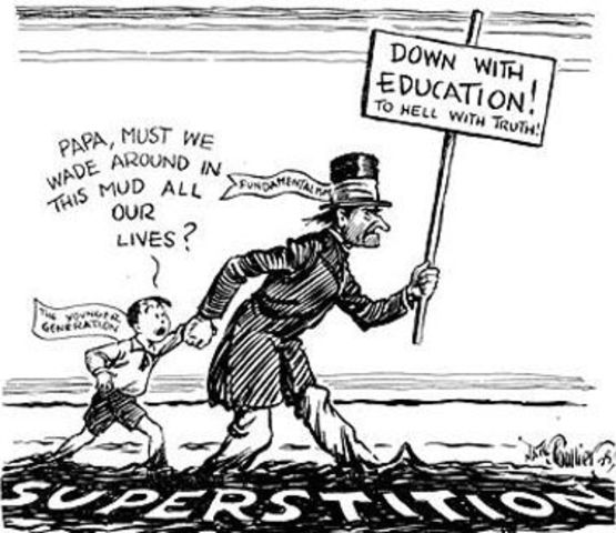 The Prohibition of Teaching Evolution is Repealed. Putting a censor on what children can learn forces indoctrination and does not further education and sets a precedent. If such law had remained in place maybe multicultural education would not be taught
