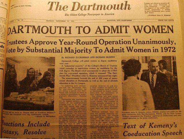 Dartmouth Admits Women