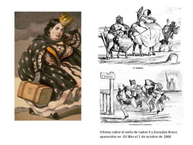 Revolución:  “La Gloriosa”. Exilio de Isabel II