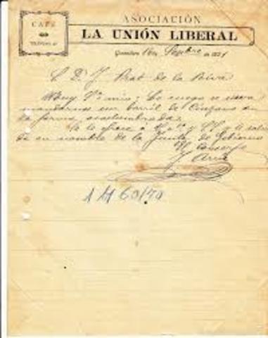 O`DONELL FUNDA LA UNIÓN LIBERAL (1858).