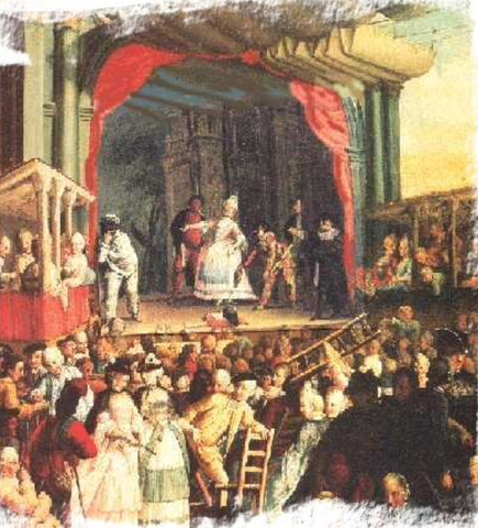 Theatershow in de renaissance tijd