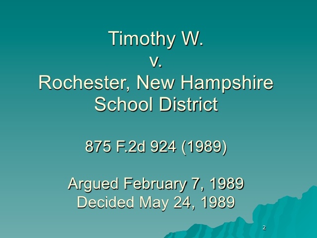 Timothy W. v. Rochester, New Hampshire, School District