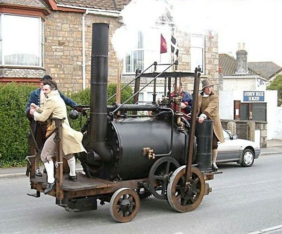 The Cornish “puffer” steam powered locomotive