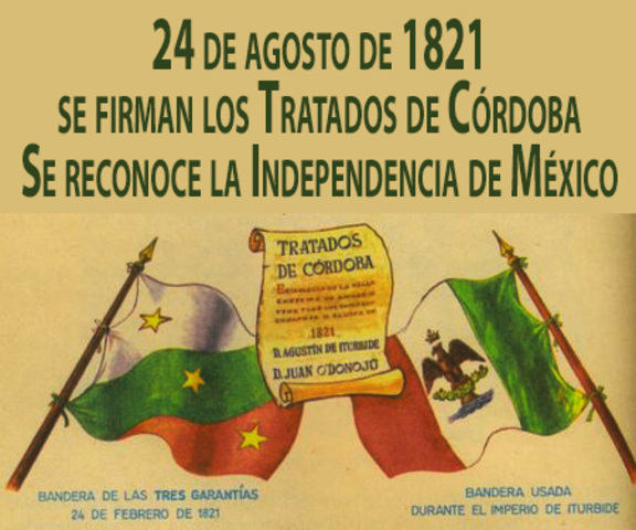 Firma de los tratados de Córdoba  entre Juan O'donojú y Agustín de Iturbide