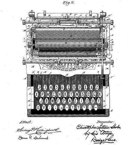First U.S. Patent on a Typewriter