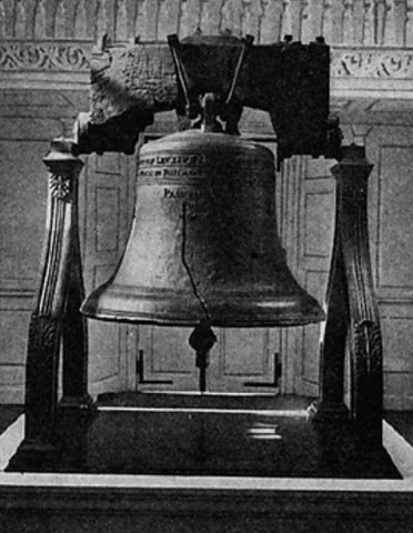 The Liberty Bell is cracked when it is first rung in testing. It was fixed by 1753.