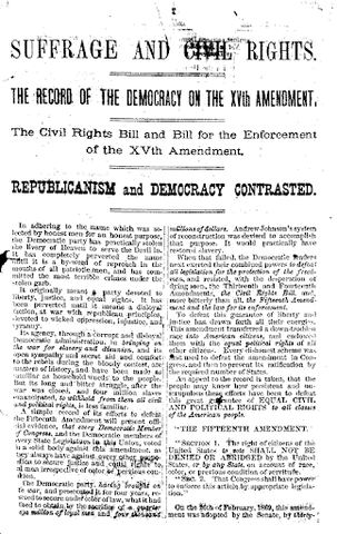The 15th Amendment is ratified