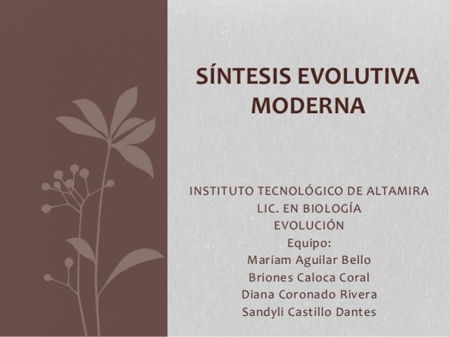 Tesis de la sintésis evolutiva moderna.