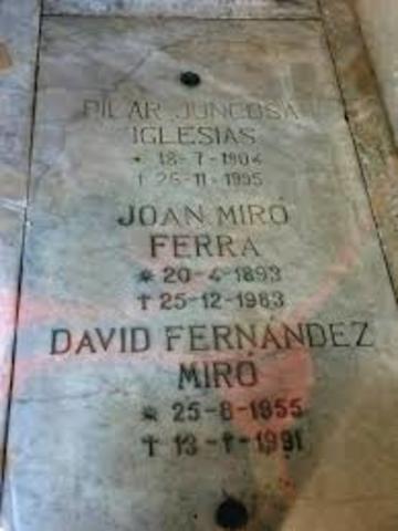 Miró murió en 25 de diciembre, 1983 cuando tuvo 90 años