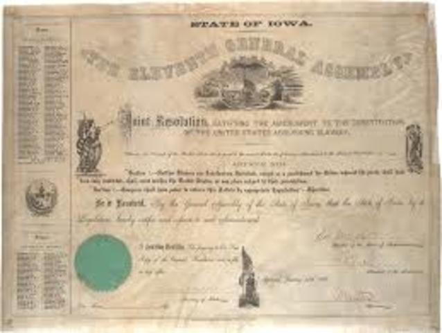 Thirteenth amendment ratified