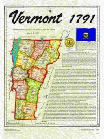 Vermont is added to the Union