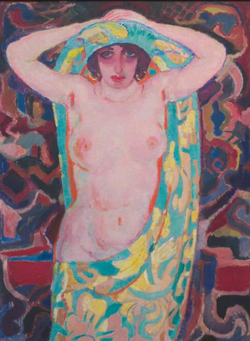 Halfnaakt (de vrouw van de schilder) - Jan Sluijters