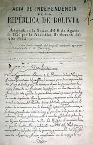 ACTA DE INDEPENDENCIA DE BOLIVIA
