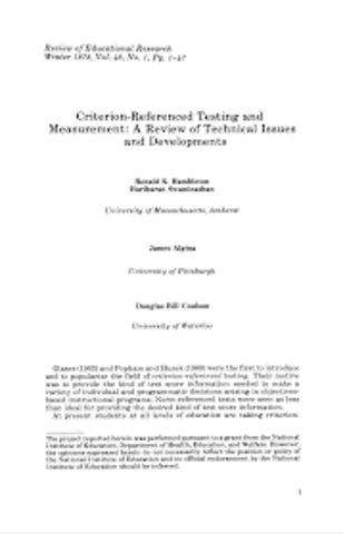 Criterion-referenced testing