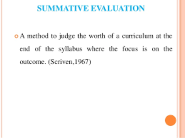 Summative Evaluation