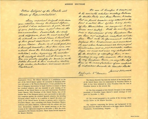 Monroe Doctrine. STORY