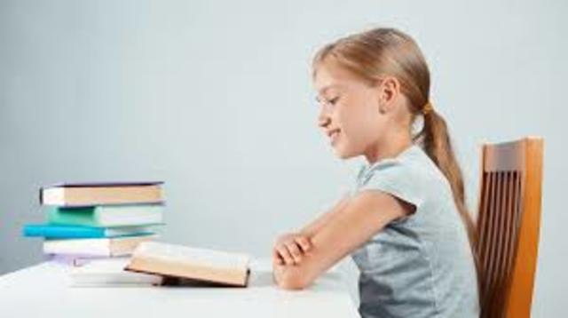 8 year old reading a book