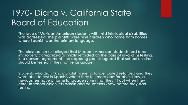 Diana v. California State Board of Education