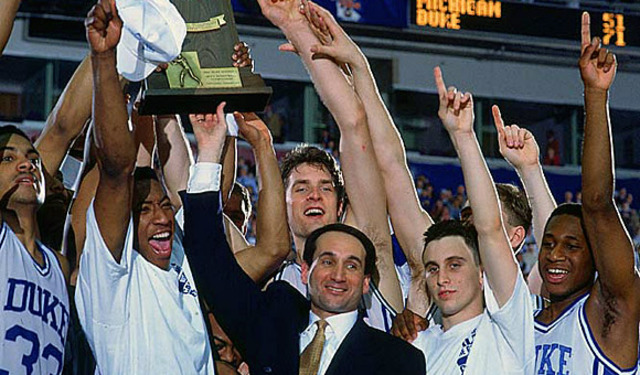 Duke won the ACC and NCAA championship and Coach K was awarded Naismith College Coach of the Year.